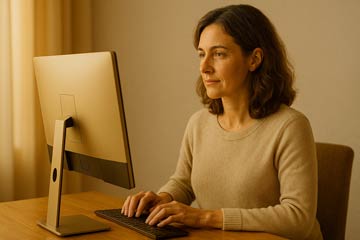 Woman at computer