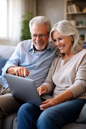 Couple reviewing account credits together