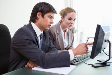 Financial advisor meeting with clients