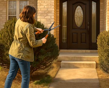 Homeowner reviewing maintenance checklist